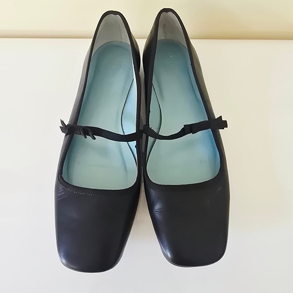 Frances Valentine Jude Black Leather Mary Jane Flats Women's Size 7.5 B - Picture 5 of 10